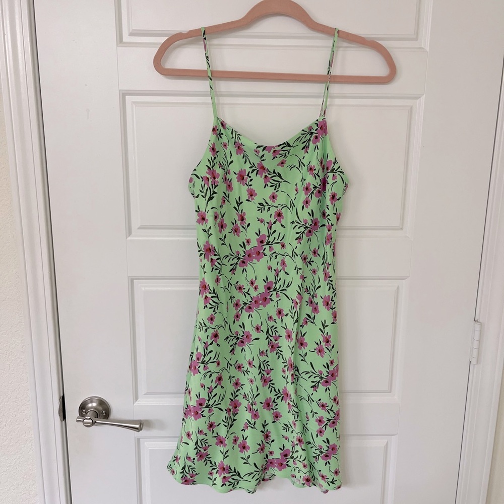 Green and Pink Floral Dress
